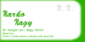 marko nagy business card